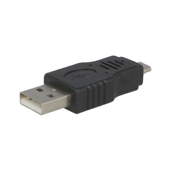 Adaptor USB 2.0 USB A tata - mufa tata USB B micro mufa nichelat VCOM CA416-PB