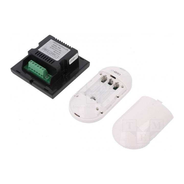 Controler LED 12A control iluminare RGB 12/24VDC Canale 3 neagra OPTOFLASH CTR-RGB-4A-PANEL