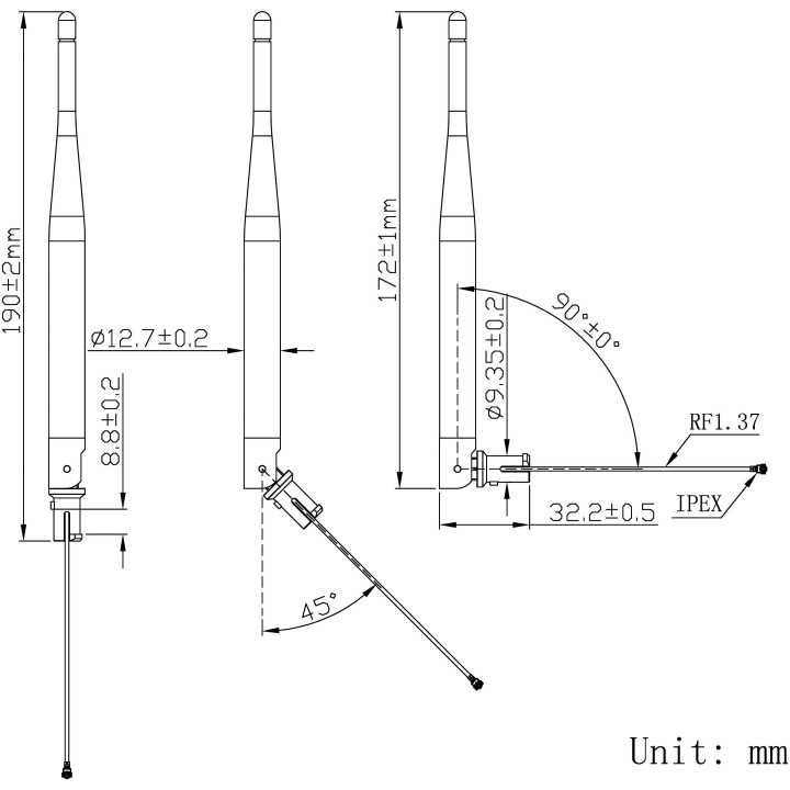 Antena WiFi 5dBi lineare 50Ω 2400÷2483.5MHz tata RP-SMA SR PASSIVES WIFI-ANT410