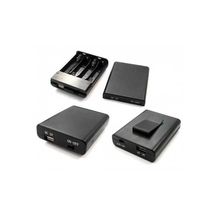 Suport baterii AA R6 x4buc cu suport si capac cu terminal mama USB A COMF SBH341-3S/USB