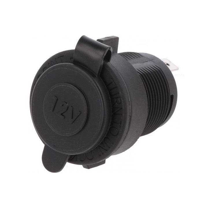 Adaptor mufa mama bricheta auto x1 neagra 20A de panou 12-24VDC SCI A13-142A