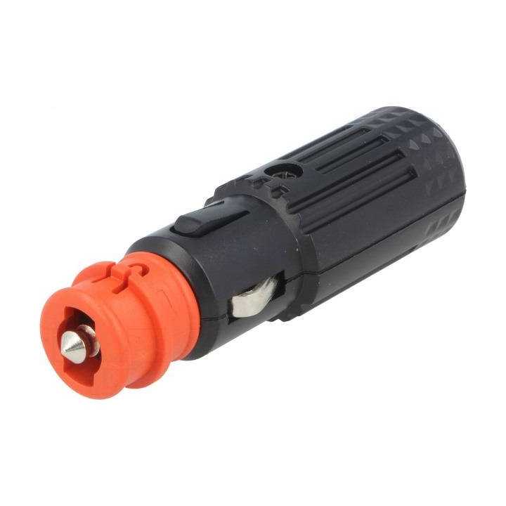 Mufa tata bricheta auto 16A 12-24VDC 12V/1x15A neagra SCI A13-150D