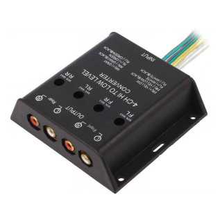 Convertor nivel semnale audio 40W Intrare cabluri iesire 4x RCA aurit 4CARMEDIA