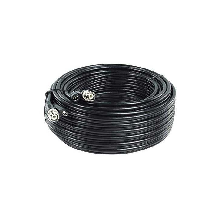 Cablu coaxial securitate RG59 20m cu alimentare cu mufe BNC +DC