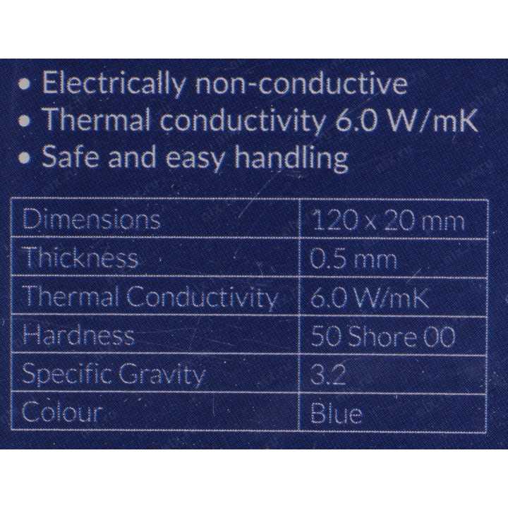 Pad termic Arctic 6W/mK grosime 0.5mm 120x20mm set 1buc
