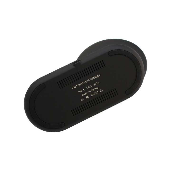 Incarcator fara fir telefon QI FAST CHARGE 2 in 1 input 5V 3A 9V 2A 5W negru N26-1 Black