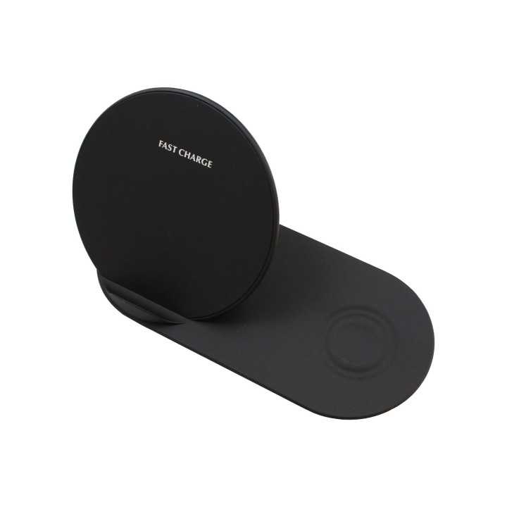 Incarcator fara fir telefon QI FAST CHARGE 2 in 1 input 5V 3A 9V 2A 5W negru N26-1 Black