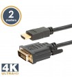 Cablu 24+1 DVI-D la HDMI 2m cu conectoare placate cu aur delight