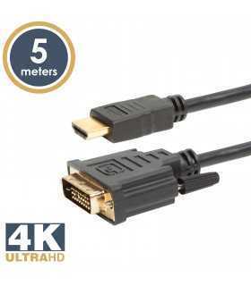 Cablu 24+1 DVI-D la HDMI 5m v2.0 10.2Gbps aurit Delight