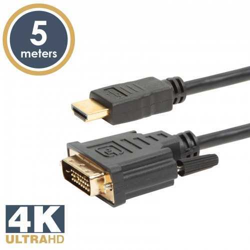Cablu 24+1 DVI-D la HDMI 5m v2.0 10.2Gbps aurit Delight