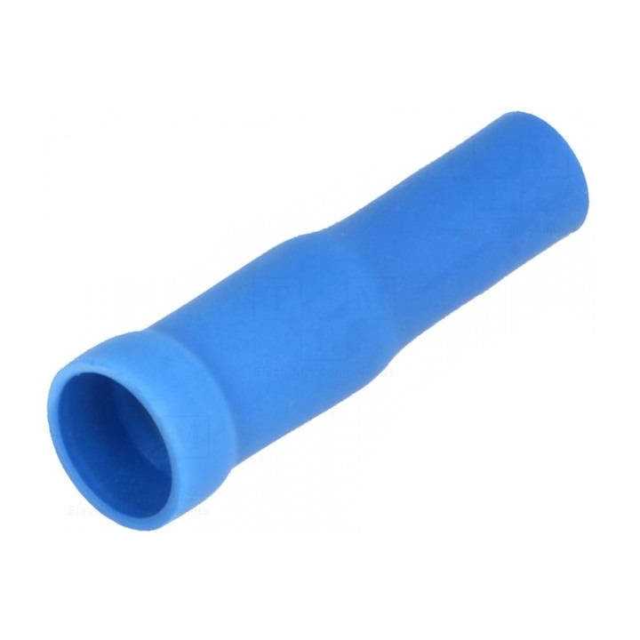 Terminal papuc rotund mama 4mm 1/2.5mm2 crimpat pe cablu albastru JST CVDAGF2-5