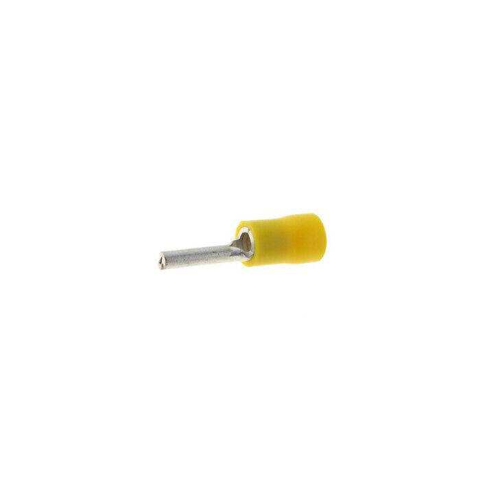 Terminal papuc cu pin din sarma 2.6mm 4/6mm2 crimpat pe cablu galben NINIGI ST-070/Y