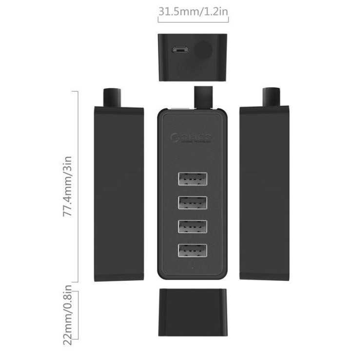 Hub Orico W5P-U2 4 Port USB 2.0 cu cablu de date de 100cm