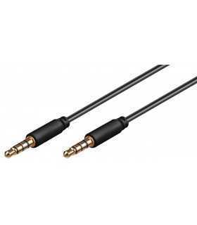 Cablu audio Jack Stereo 3.5 mm tata 4 pini - 3.5 mm tata 0.5m Goobay