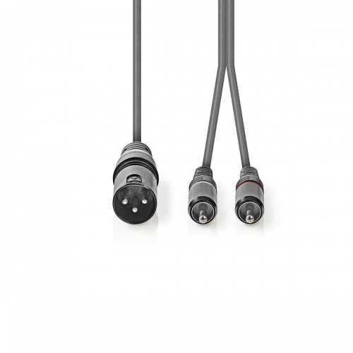 Cablu audio stereo XLR 3-Pin tata - 2x RCA tata 1.5m gri NEDIS