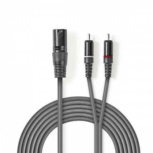 Cablu audio stereo XLR 3-Pin tata - 2x RCA tata 1.5m gri NEDIS