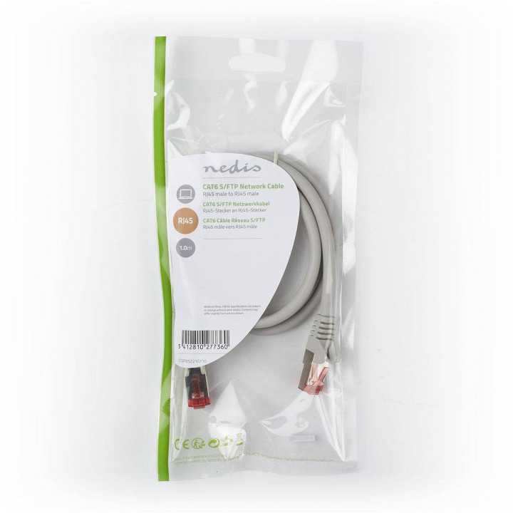 Cablu SFTP CAT6 1m RJ45 tata - RJ45 tata gri Nedis