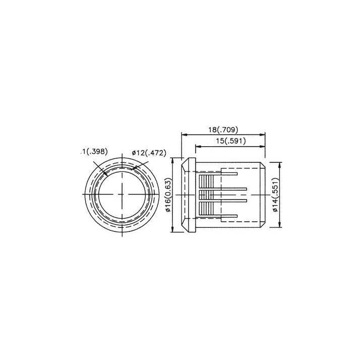 Suport pentru LED 10mm plastic convex KINGBRIGHT ELECTRONIC RTF-1090