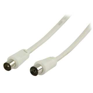 Cablu coaxial pentru antena tata - coaxial mama 3m alb Valueline