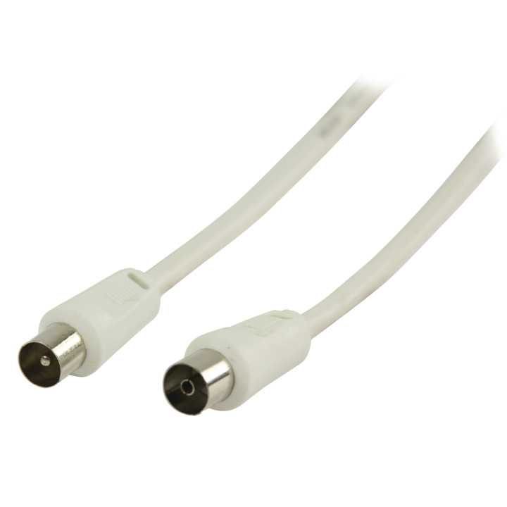 Cablu coaxial pentru antena tata - coaxial mama 3m alb Valueline