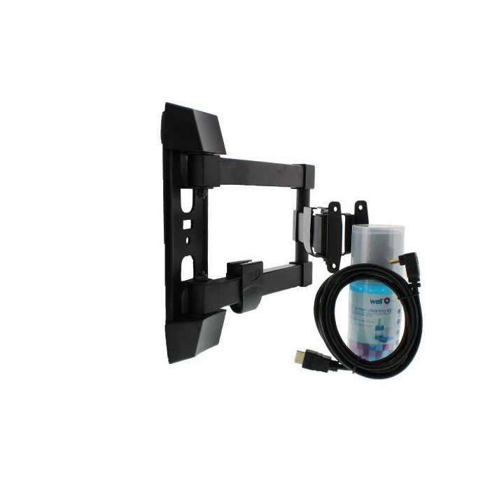 Suport TV LCD de perete 23-55 inch reglabil 3 brate cablu HDMI solutie de curatat Well