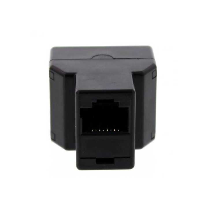 Adaptor telefonic 1x RJ11 6P4C mama - 2x RJ11 6P4C mama negru Well