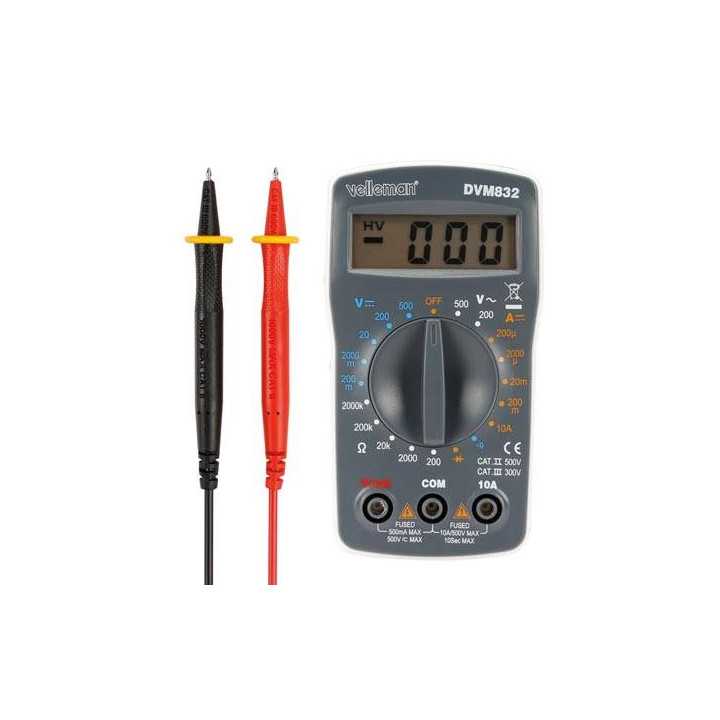 Multimetru digital 1999digit CAT II 500V CAT III 300V 10A Velleman