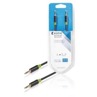 Cablu audio ecranat Jack Stereo 3.5 mm tata-tata 2m gri Konig