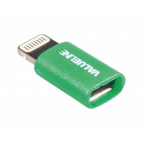 Adaptor USB Lightning tata - micro USB mama verde Valueline