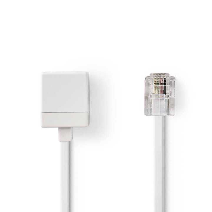 Cablu extensie telefonie RJ11 tata - RJ11 mama 10m alb Nedis