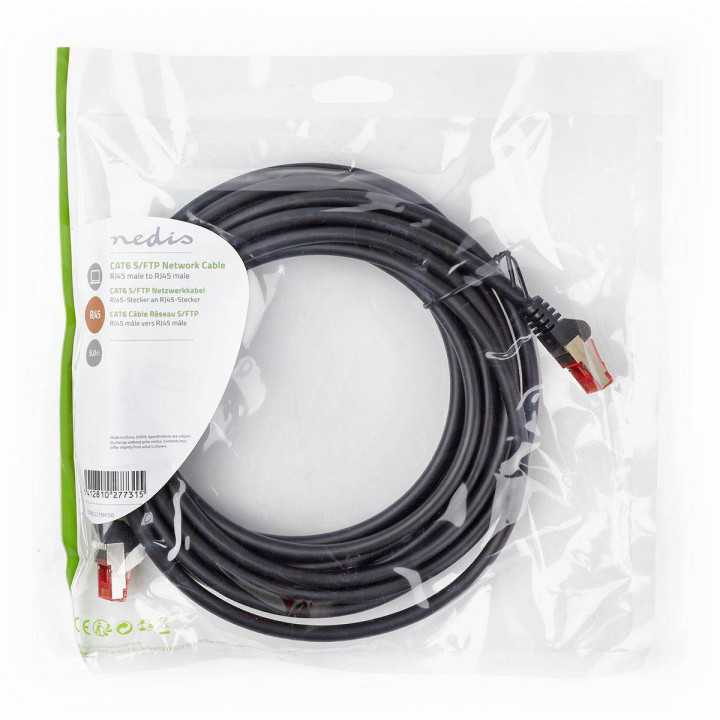 Cablu de retea Cat6 SFTP RJ45 tata - RJ45 tata 5m negru Nedis