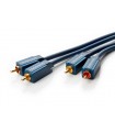 Cablu Profesional OFC RCA mufa x2 din ambele parti 1m Placare aurit albastru CLICKTRONIC 70377