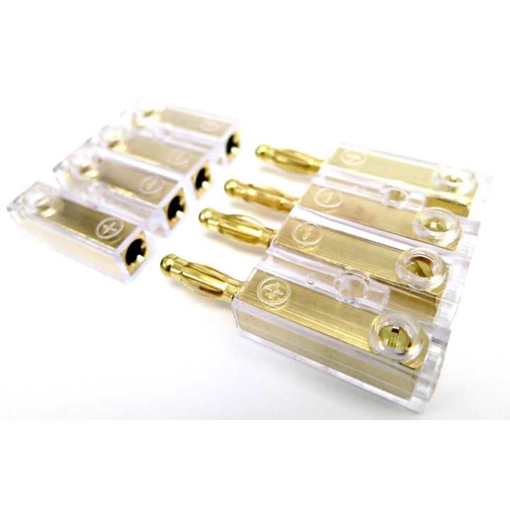 Conector pentru difuzoare 4mm2 aurit mufa/soclu insurubare ACV