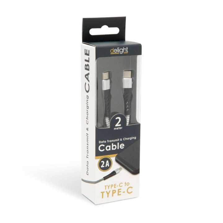 Cablu de date USC Type C - USB Type C alb 2m delight