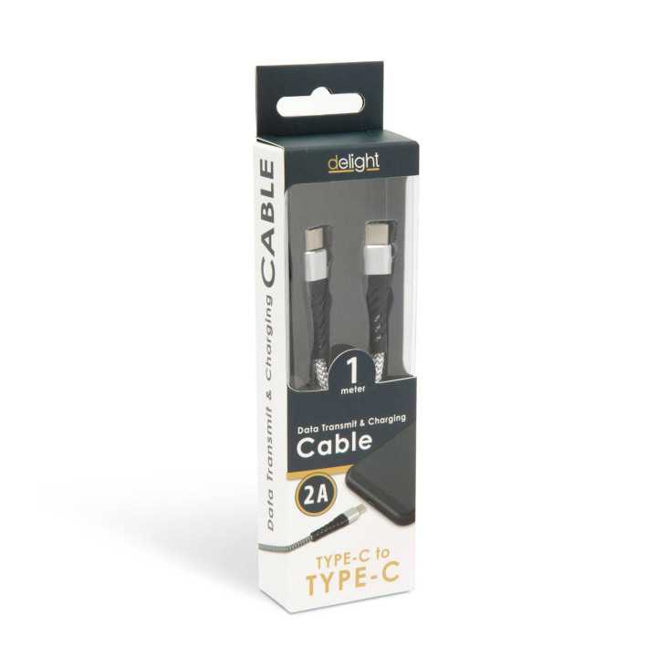 Cablu de date USC Type C - USB Type C alb 1m delight