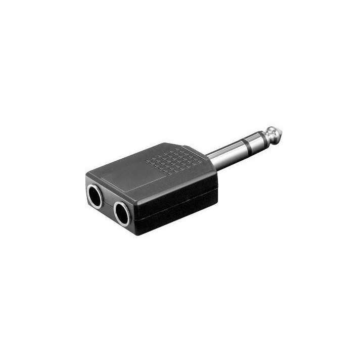 Adaptor Jack 6.35 mm stereo la 2x 6.35 mm stereo mama Goobay