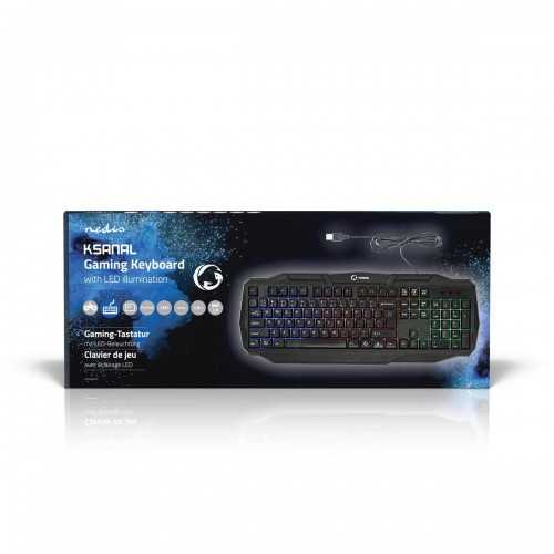 Tastatura Gaming cu fir USB 2.0 US International negru Nedis