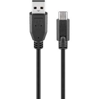 Cablu USB 2.0 tata la USB Type C tata 0.5m negru Goobay