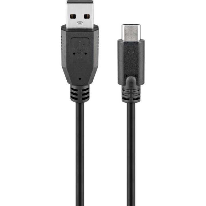 Cablu USB 2.0 tata la USB Type C tata 0.5m negru Goobay