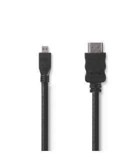 Cablu HDMI tata - micro HDMI 4K cu Ethernet 1.5m negru Nedis
