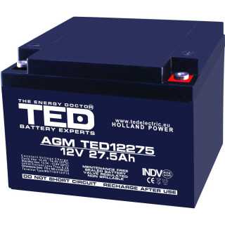 Acumulator 12V 27.5A AGM VRLA 165x175x126mm M5 TED Battery Expert Holland