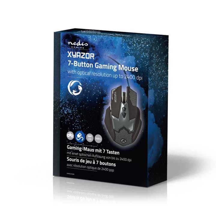 Mouse Gaming cu fir iluminat 2400DPI 7 butoane Nedis