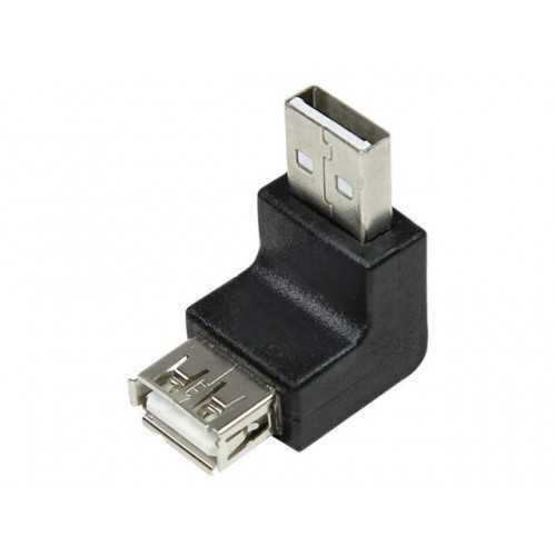 Adaptor USB 2.0 A soclu mama - USB A mufa tata in unghi LOGILINK