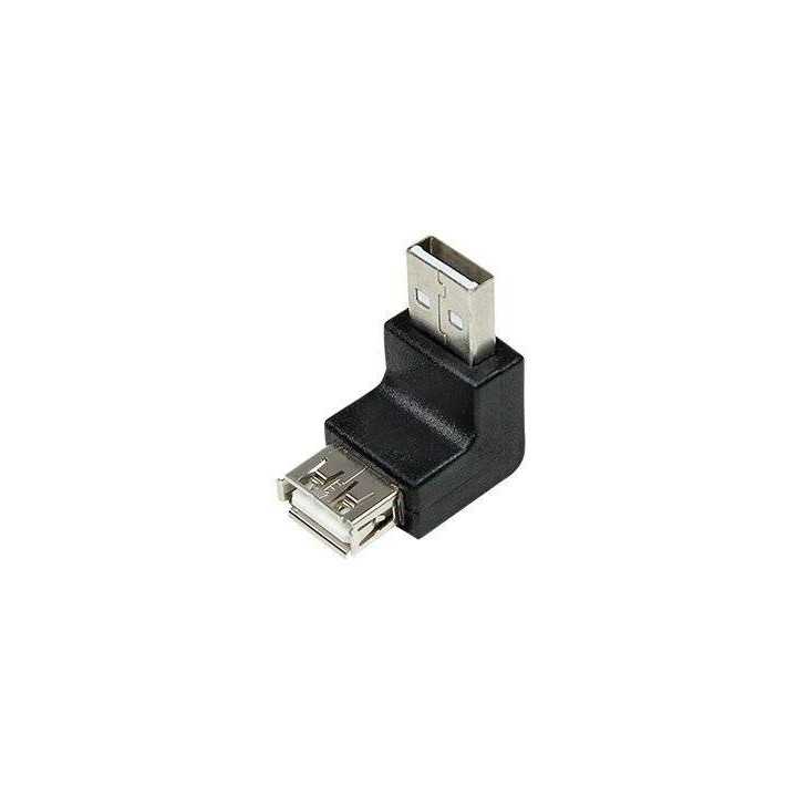 Adaptor USB 2.0 A soclu mama - USB A mufa tata in unghi LOGILINK