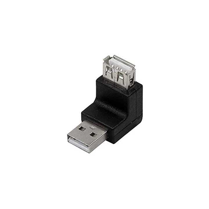 Adaptor USB 2.0 A mufa tata - USB A soclu mama in unghi LOGILINK