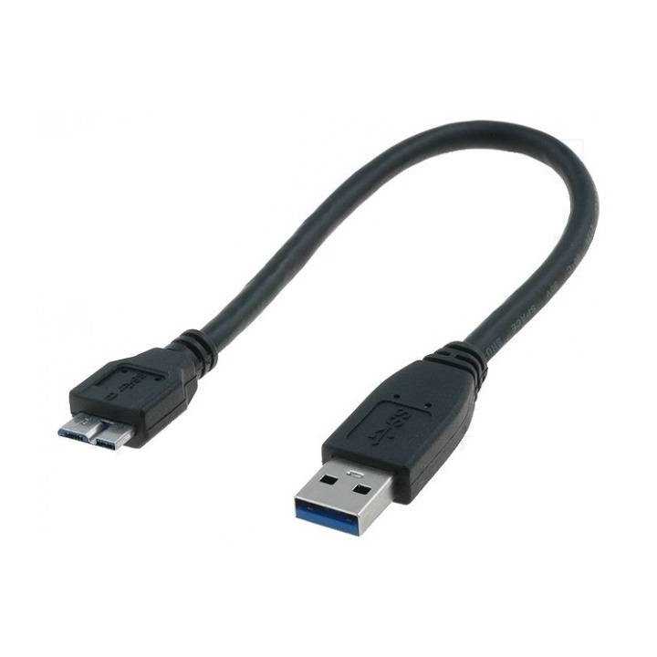 Cablu USB 3.0 A mufa tata - USB B micro mufa tata nichelat 0.25m ASSMANN