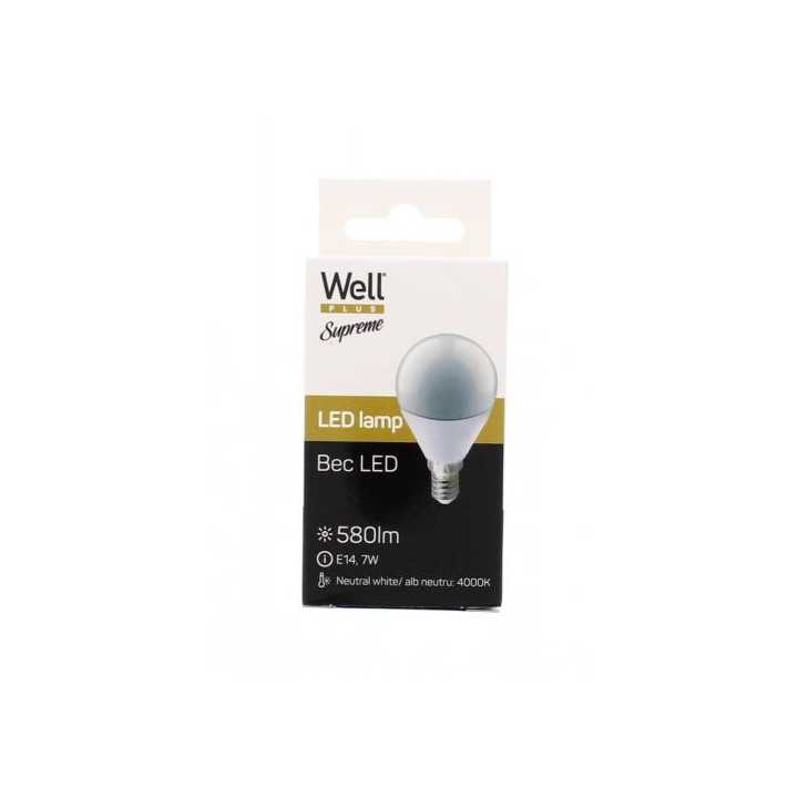 Bec LED G45 E14 7W 230V lumina naturala Well