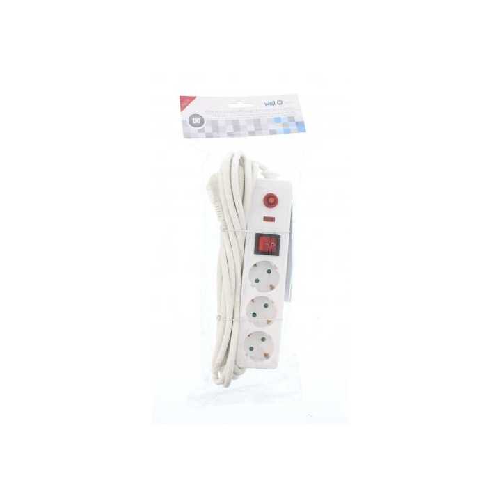 Prelungitor 3 prize 5m cu protectie cablu 3xg1.5mmp Well