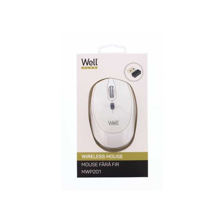 Mouse wireless Well MWP201 alb