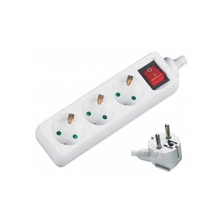 Prelungitor 3 prize 5m cu intrerupator cablu 3xG1.5mmp Well